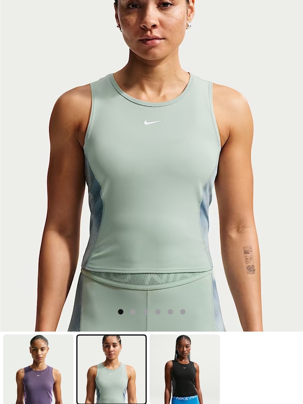 Nike pro Women’s Light Green Dri-FIT Racerback Tank